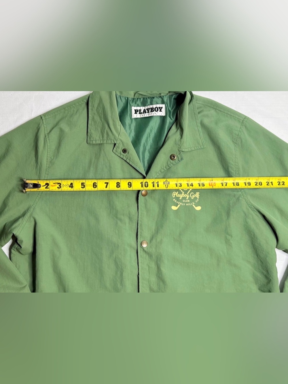 Playboy Men’s Clubs Coaches Green Jacket Lightweight Medium - Picture 8 of 11